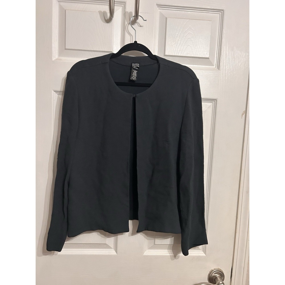 Eileen Fisher Small Long Sleeve Open Cardigan Long Sleeve Viscose Wool